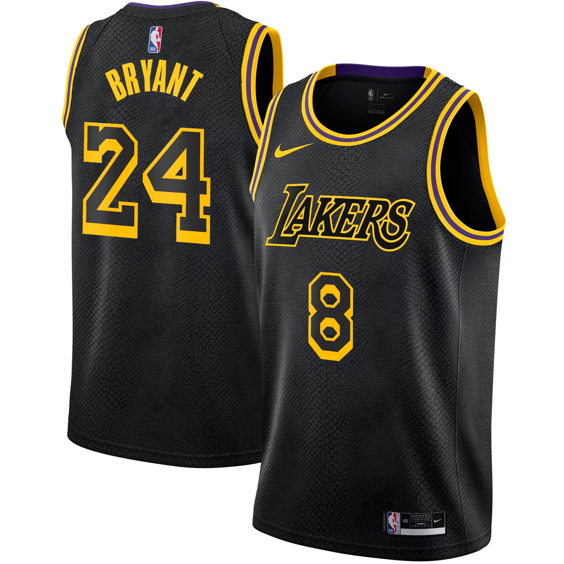 Men Los Angeles Lakers #24 Bryant Black 2025 Nike Swingman NBA Jersey